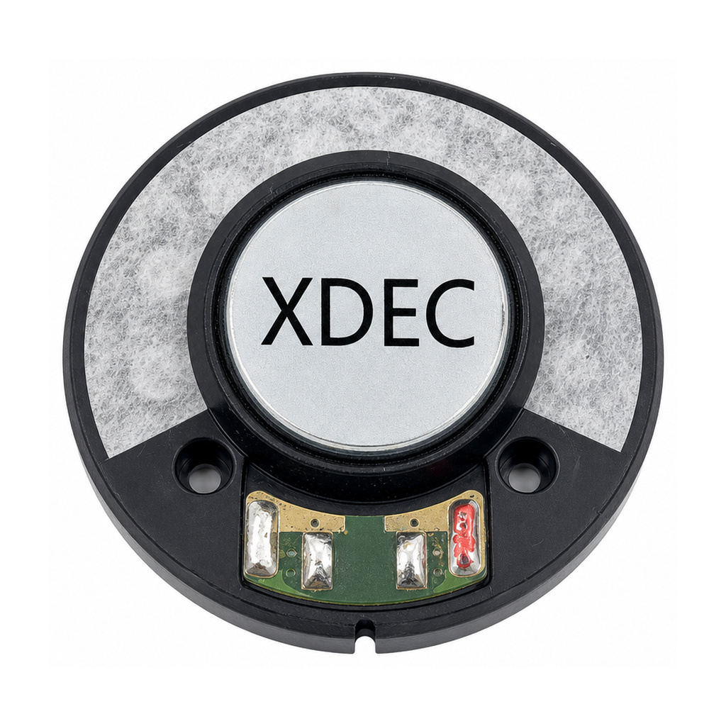 Headset Driver diameter 40mm (1.57"), height 10.5mm (0.41)", 32Ω 30mW/40mW - Back View (XDEC Headphone Speaker Driver)
