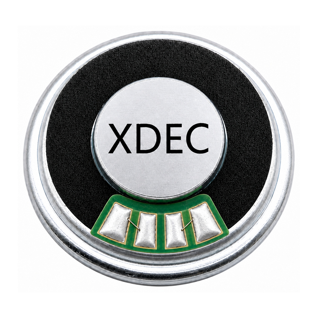 Paper Cone Speaker Driver diameter 23mm (0.91"), height 4.0mm (0.16)", 8Ω 1W/1.2W - Back View (XDEC Mylar Speaker Driver)