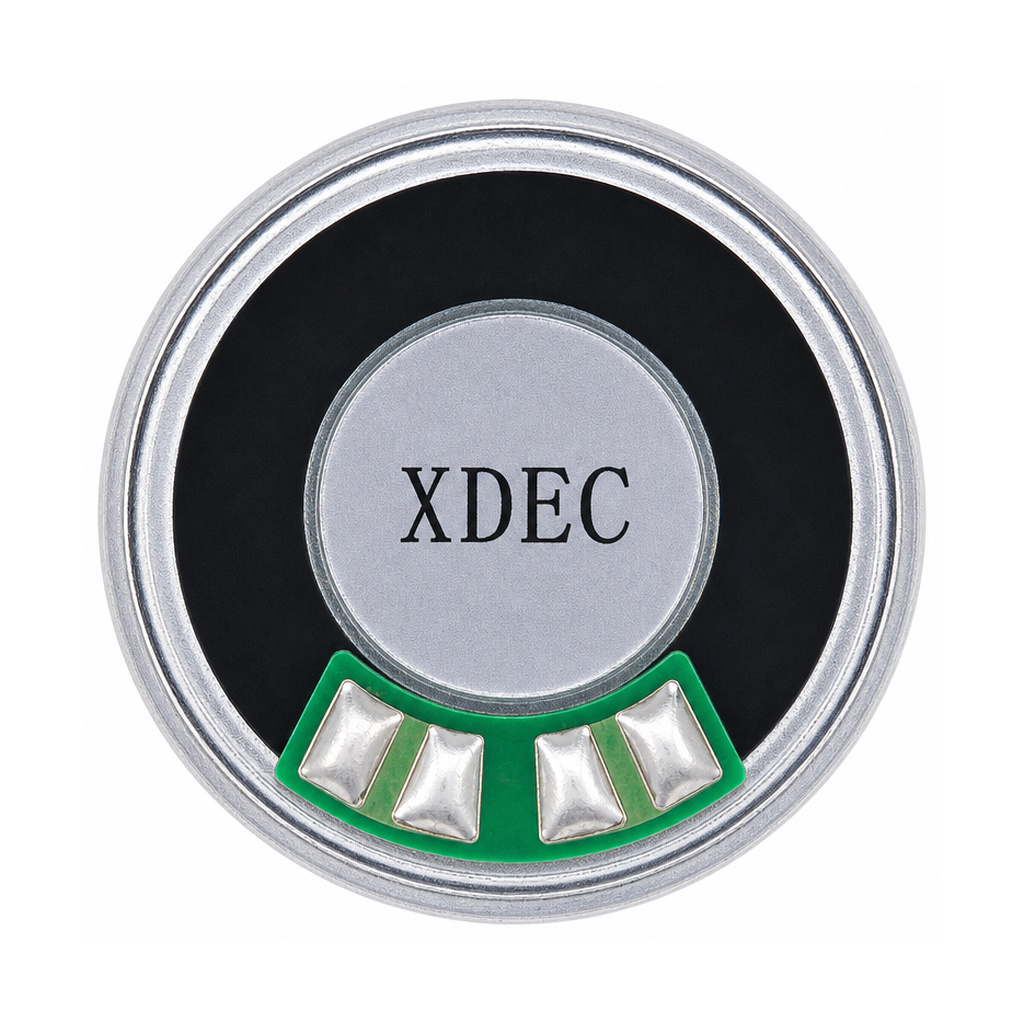 Mylar Speaker Driver diameter 27mm (1.06"), height 4.9mm (0.19)", 64Ω 0.25W/0.35W - Back View (XDEC Mylar Speaker Driver)